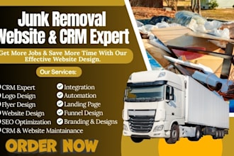 create poop scooper website, junk removal website and hauling landing page