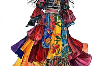 draw a digital fashion illustration