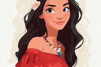draw cartoon portrait in disney cartoon illustration