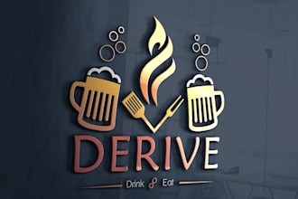 do modern restaurant bar and juice logo design