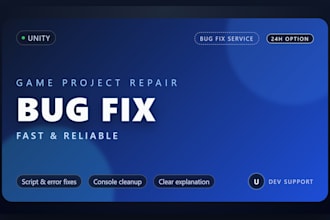 fix bugs or errors in your unity projects