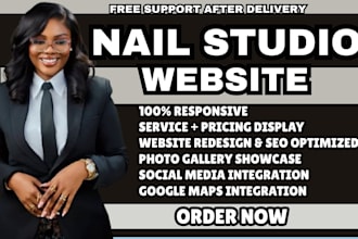 nail studio website artist portfolio website spa and nails website salon booking