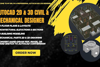 do professional autocad 2d and 3d drawing