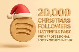 20 000 christmas followers listeners fast with professional spotify music promo