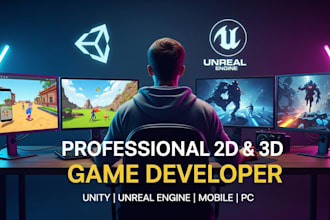 develop 3d and 2d mobile games using unity and unreal engine