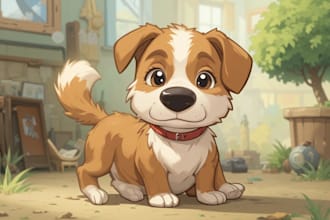 draw your dog or any pets into cartoon