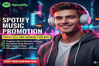do spotify music promotion to boost USA or german streams spotify song promotion