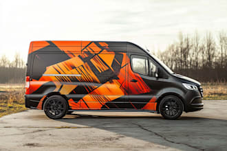 design a custom vehicle wrap, cars, pickups, trailers,