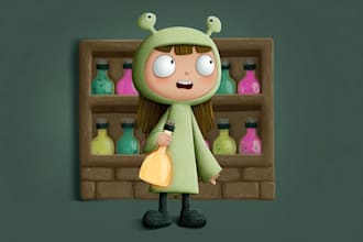 draw simple, cute and funny cartoon