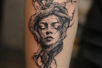 draw traditional tattoo style artwork