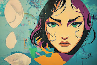 do a detailed multi layer stencil design for wall art