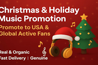 promote your christmas music holiday music to top USA active global fans