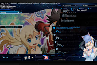 make you custom osu skin osu mania skin with anime interface and anime UI design