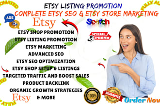 do etsy shop seo optimization etsy listing promotion boost etsy traffic sales
