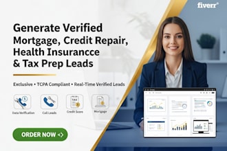 generate verified mortgage loan credit repair, health insurance tax prep leads