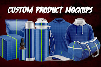 create 3d custom product mockup for you
