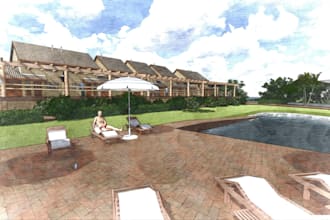 design sketchy conceptual exterior, interior rendered image