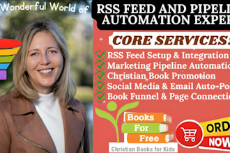 set up RSS feed and pipeline automation for your christian book marketing