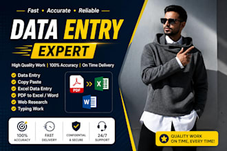 do accurate data entry, PDF to excel, word conversion