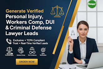 generate verified personal injury workers comp dui criminal defense lawyer leads