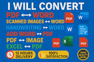 convert pdf to word, scanned images to excel, handwriting to word, word to pdf