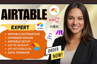 airtable database, airtable automation, airtable crm,  n8n, softr webapp