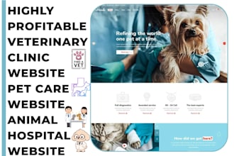 design veterinary clinic website pet care website animal hospital website