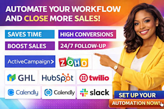 gohighlevel power automate zoho hubspot twilio calendly zapier slack automation