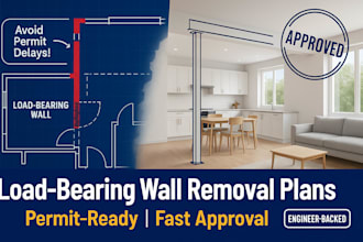 prepare load bearing wall removal and remodel support drawings