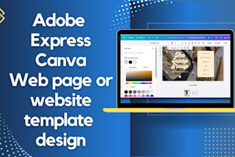 design editable canva, adobe express website or landing page