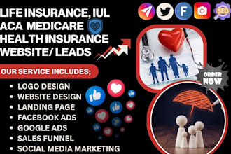 generate life insurance leads iul, aca, medicare health insurance website