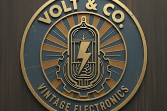 design a vintage electronics logo for your brand