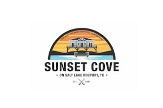 make new waterfront lake house vacation rental logo