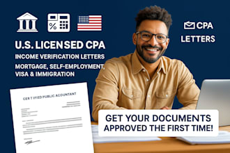 sign US CPA letter, income verification audit financial statement expense ratio