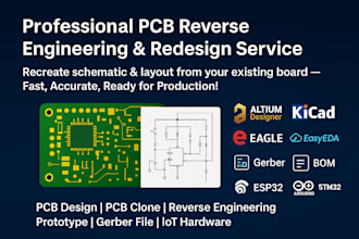 reverse engineer, redesign, and recreate pcb schematics and layout from existing