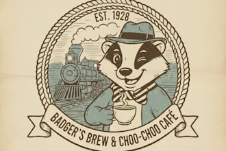 design a vintage cartoon logo for your brand