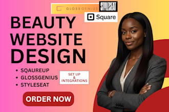 create beauty website, beauty website with squareup, glossgenius integration