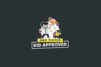 design modern super dad and sons toy logo