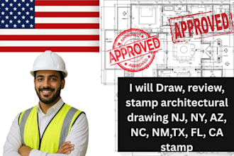 draw, review, stamp architectural drawing nj, ny, az, nc, nm, tx, fl, ca stamp