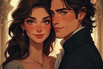 paint custom couple portrait