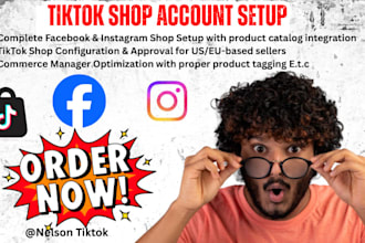setup and optimize tiktok shop, facebook shop instagram shop shopify