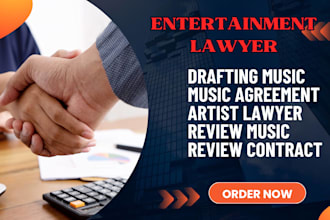 draft and review music contracts as a professional entertainment lawyer