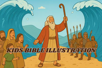 design children bible illustration bible story character bible themed
