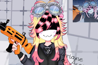 draw your roblox avatar in a cute and detailed style in 48h