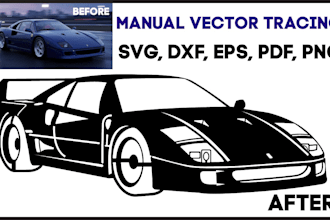 draw your car, truck, or bike into vector dxf, svg cut files