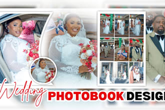 design wedding event photo album, photobook cover design, yearbook photo collage