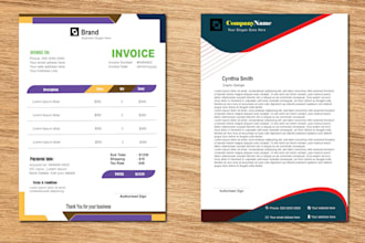 design professional invoice and letterhead