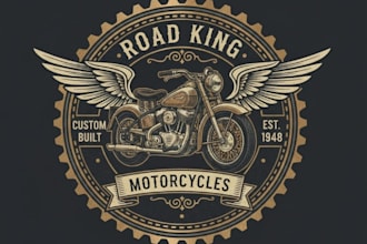 make vintage style motorcycle logo with free source file