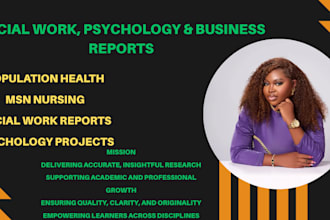 professionally write msn, dnp, and population health reports