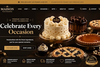 design a shopify cake, bakery and ice cream store